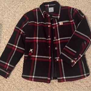 Carhartt Kids Plaid Jean Jacket - Red, Black, and Gray